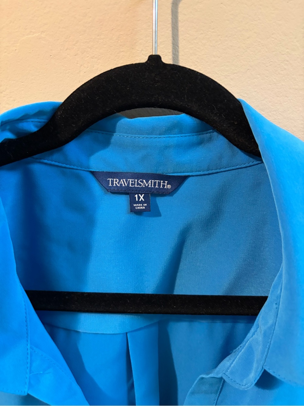 Travesmith Turquoise Blue Popover Blouse Short Sleeve Top Size 1X
#0054